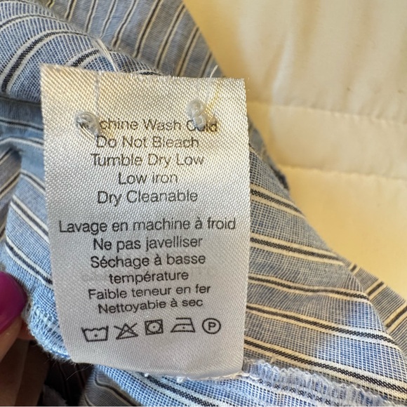 Veronica Beard Dress Medium Jemila Blue Stripe Tiered Shirtdress - Picture 8 of 11